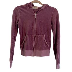 Vintage Juicy Couture Velour Zip Up Hoodie, Plum color